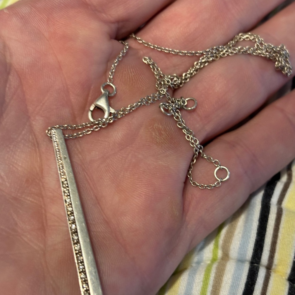 Vintage Sterling Adjustable Silver Dagger Necklace 16 inch